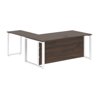 Стол руководителя ECT 1819H Дуб Денвер темный/Белый 1800х1900х750 ENIO