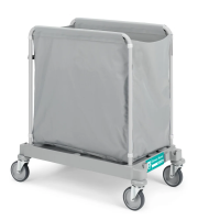 Тележка Green Hotel 915 TTS, с лакир.стойкой, пластифицир.сумкой на молнии 200л и колёсами O 125мм,