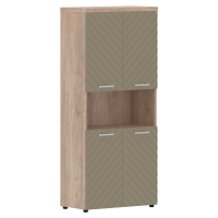 Шкаф с комплектами малых дверей и топом TLHC 85.4 Капучино/Дуб Каньон Z 856х450х1968 TORR LUX