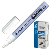Маркер-краска лаковый (paint marker) PILOT, 2 мм, БЕЛЫЙ, круглый наконечник, алюминиевый корпус, SC-