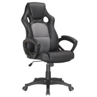Кресло офисное Brabix Rider Plus EX-544 экокожа, черно-серая, крестовина пластик