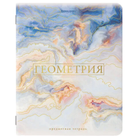 Тетрадь предметная 'PASTEL' 48 л., SoftTouch, фольга, ГЕОМЕТРИЯ, клетка, BRAUBERG, 404314