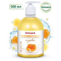 Мыло-крем жидкое с антибактериальным эффектом 500 мл UNICARE 'Медовое', с дозатором, UC501062
