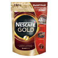 Кофе растворимый Nestle Gold, 190г, пакет