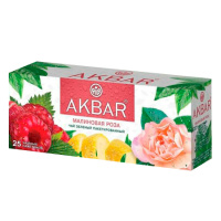Чай Akbar Малиновая Роза зеленый, 25 пакетиков