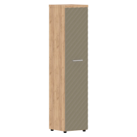 Шкаф колонка с глухой дверью и топом TLHC 42.1(R) Капучино/Дуб Бофорд Z 430х452х1968 TORR LUX