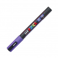 Маркер акриловый Uni Posca PC-3ML фиолетовый с блестками, 0.9 - 1.3 мм, круглый