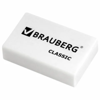 Ластик Brauberg 26х17х7мм, белый, 221033