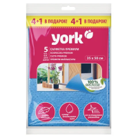 Салфетка хозяйственная York Premium 35х50см, 85 г/м2, 5шт/уп, вискоза-хлопок