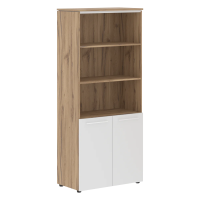 Шкаф с 1 комплектом глухих малых дверей MHC 85.5 Белый/Дуб Денвер светлый 854х423х1956 MORRIS TREND