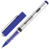 Ручка-роллер Brauberg Flagman синяя, 0.3мм, серебристый корпус