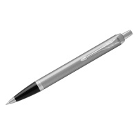 Ручка шариковая Parker 'IM Essential Stainless Steel  CT' синяя, 1,0мм, кнопочн., подарочная упаковк