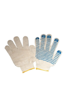 Перчатки: х/б вязаные с ПВХ 5-ти ниточные белые (пар)