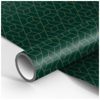 Упаковочная бумага глянц. 70*100см, MESHU 'Dark green', 90г/м2