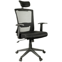 Кресло руководителя Helmi Ergo HL-E31, ткань, черная, крестовина пластик