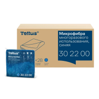 Салфетка хозяйственная Tellus (tork) 302200, микрофибра, 22.5х23.5см, синяя, 5шт/уп