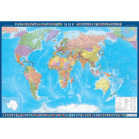 Настенная карта Атлас Принт Мир политическая, М-1:22 000 000, 157х105см