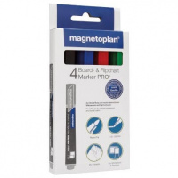 Маркер для досок и флипчартов Magnetoplan набор 4 цвета, 1.5-3мм, круглый наконечник, cap off, 12281