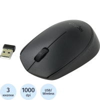 Мышь беспроводная оптическая USB Logitech B170, 1000dpi , черная