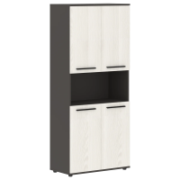 Шкаф высокий широкий EHCS 85.4 Ясень Траун/Черный/Мокко 852х430х1967 EDIS