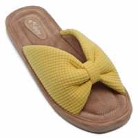 Тапочки женские Lucky Land 4561 W-CH-O с открытым носом желтые, р. 41