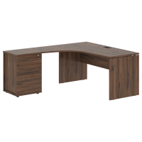 Стол эргономичный с тумбой EDCET 1518(L) Дуб Денвер тёмный/Черный 1560х1880х750 EDIS