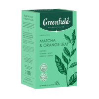 Чай Greenfield Natural Tisane Matcha & Orange Leaf (Матча энд Оранж лиф), травяной, 20 пирамидок