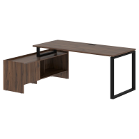 Стол с тумбой EQCT 19814 Дуб Денвер темный/Черный 1960х1400х750 EDIS