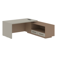 Стол руководителя с тумбой VCT 1919(R) Аметист/Кобра 1900х1900х750 VELION