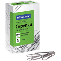 Скрепки канцелярские Officespace 28мм, 100шт/уп