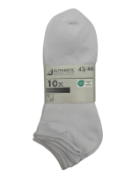 Носки мужские Authentic из хлопка и полиамида белые укороченные размер 43-46 5 пар, 10шт