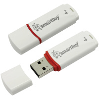 USB флешка Smart Buy Crown 4Gb, 10/5 мб/с, белый
