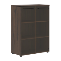 Шкаф со стеклянными дверьми MMC 85.2 Антрацит/Дуб Денвер темный 854х423х1188 MORRIS TREND