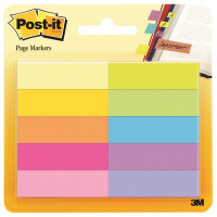 Флажки-закладки Post-it, бумажные, 44*12,7мм, 50л*10 цветов, блистер