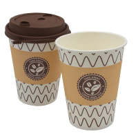 Стакан одноразовый Экопак SP12 Зиг Заг, 355мл, бумажный, 50шт/уп