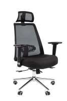 Кресло руководителя Chairman 535 ткань, черный/черный, крестовина хром
