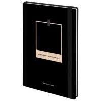 Ежедневник недатированный с резинкой А5 145х203 мм, BRAUBERG, твердый, 128 л., 'Black', 116288