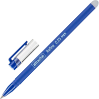 Гелевая ручка стираемая Attache Refine синяя, 0.35мм, синий корпус