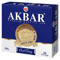 Чай Akbar Earl Grey, черный, 100 пакетиков