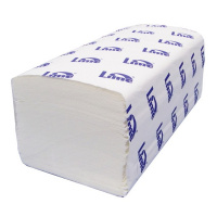 Бумажные полотенца Lime комфорт V-сложения, однослойные листовые, белые, 250шт, 210250
