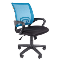 Кресло офисное Chairman 696 ткань, голубая DW, черная TW, крестовина пластик