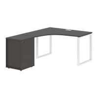 Стол эргономичный с тумбой EQCET 1318(L) Мокко/Белый 1360х1880х750 EDIS