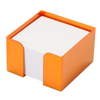 Подставка для бумажного блока Оскол-Пласт оранжевая, 9х9х5см, пластик
