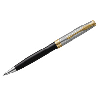 Ручка шариковая Parker 'Sonnet Metal&Black GT', черная, 1,0мм, поворот., подарочная упаковка