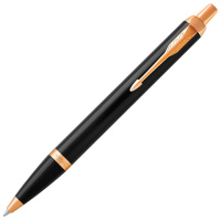 Шариковая ручка автоматическая Parker IM Core M, черный/позолоченный корпус, 1931666