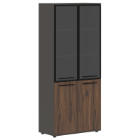 Шкаф высокий широкий EHCS 85.7 Дуб Денвер тёмный/Черный/Мокко 852х430х1967 EDIS