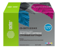 Картридж струйный Cactus CS-C8771/2/3/4/5 №177 голубой/пурпурный/желтый/светло-голубой/светло-пурпур