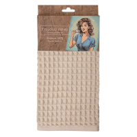 Полотенце кухонное Tessolo Home жаккардовое бежевое вафельное, 40 x 60см