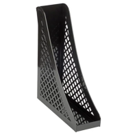 Лоток вертикальный для бумаг BRAUBERG ECO, 240х80х290 мм, сетчатый, черный, 239014