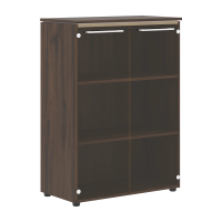 Шкаф со стеклянными дверьми MMC 85.2 Белый/Дуб Денвер темный 854х423х1188 MORRIS TREND